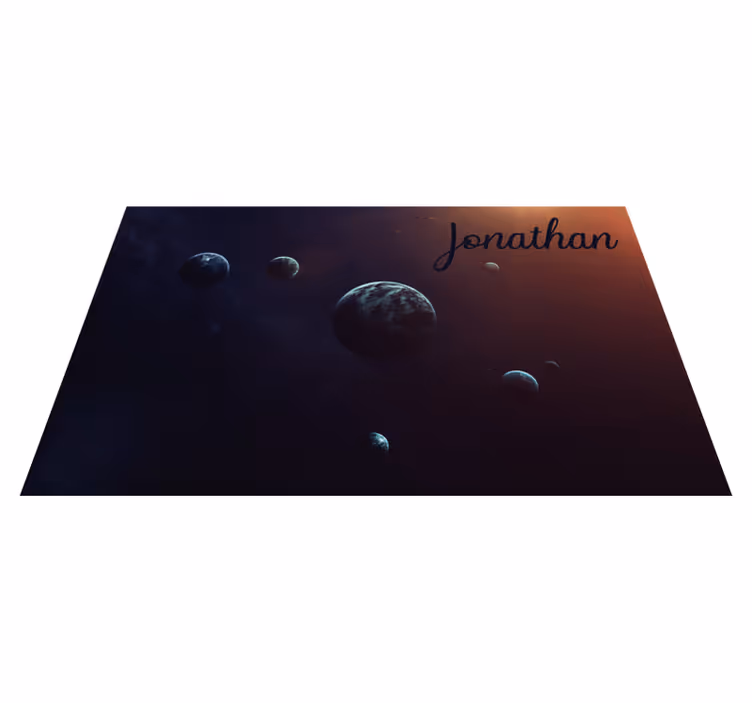 Alfombras vinílicas juvenils diseño celestial con nombre - TenVinilo