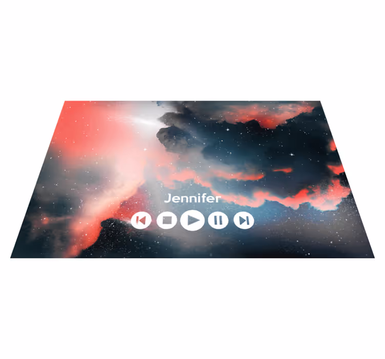 Alfombras vinílicas juveniles música personalizada espacial - TenVinilo