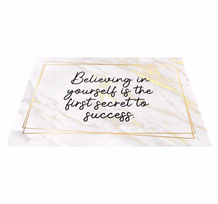 Alfombra vinílica personalizable cita inspiradora - TenVinilo