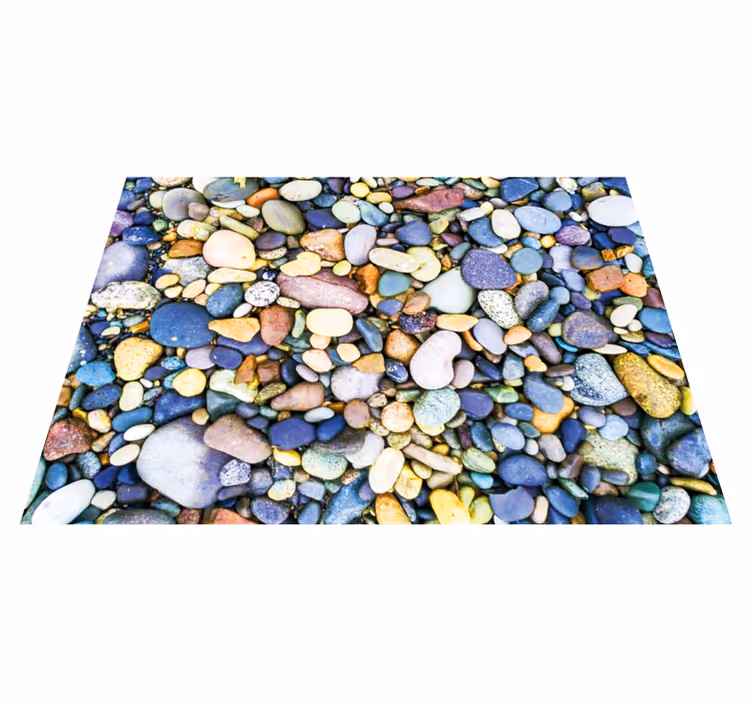 Alfombra vinílica textura piedra diseño de mosaico realista - TenVinilo
