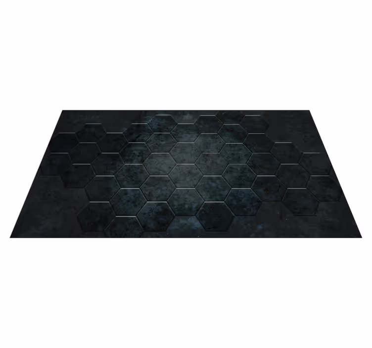 Alfombra vinílica hidráulica patrón hexagonal - TenVinilo
