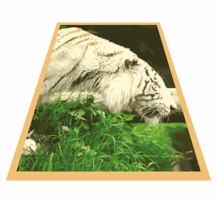 Aflombra vinílica animales Tigre blanco - TenVinilo