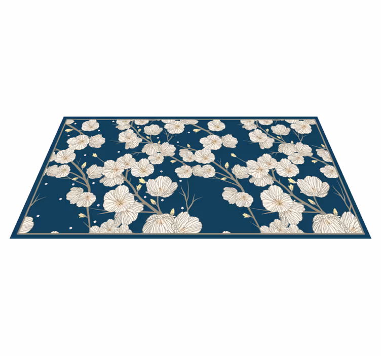 Alfombra vinílica dormitorio Flores y ramas - TenVinilo