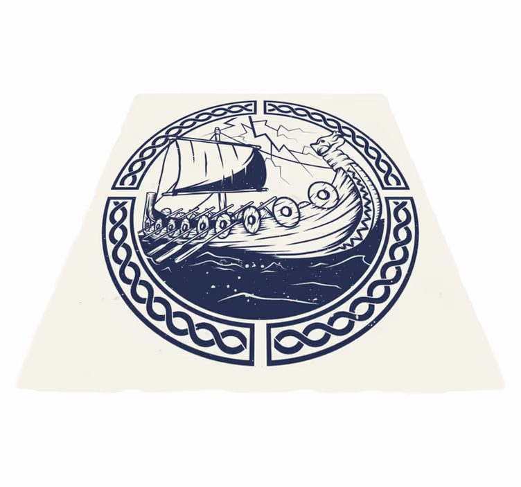 Alfombras vinílicas modernas motivo de barco vikingo - TenVinilo