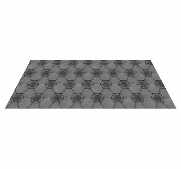 Alfombra vinílica efecto mármol patrón gris hexagonal - TenVinilo
