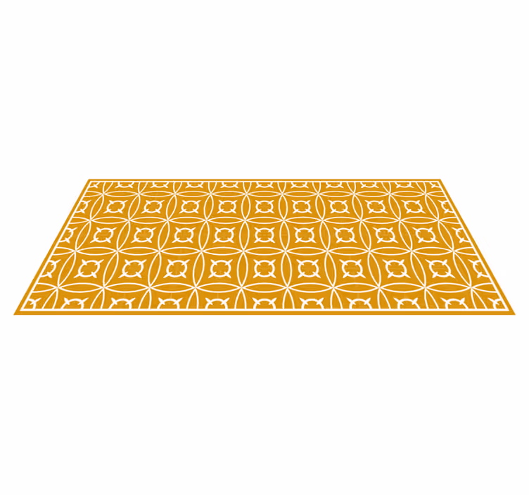 Alfombra vinílica hidráulica motivo geométrico amarillo - TenVinilo