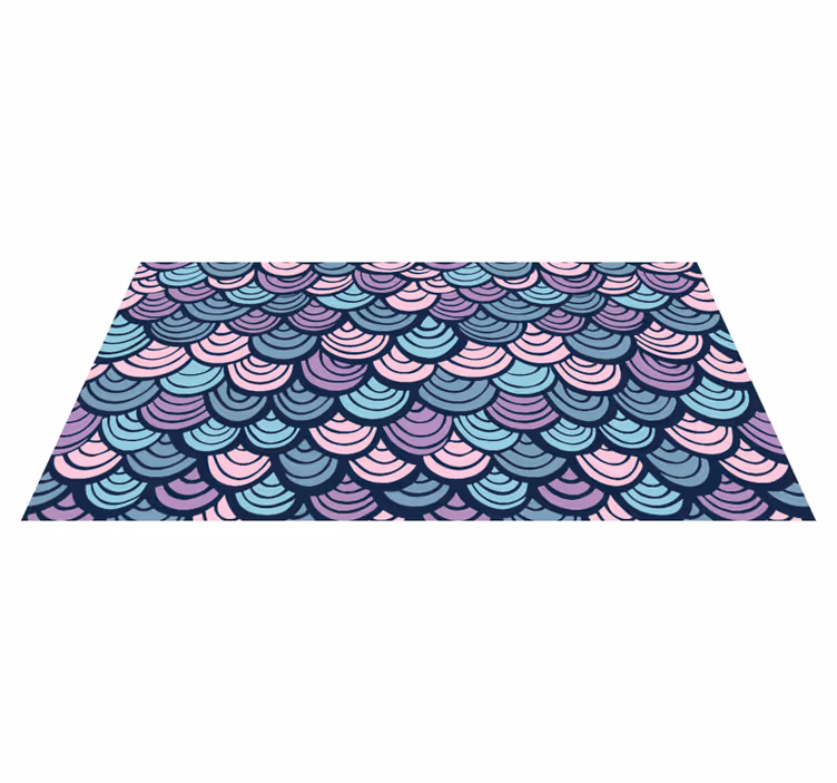 Alfombra de vinilo geométrica motivo olas moradas y azules - TenVinilo