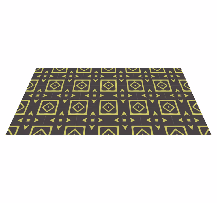 Alfombra de vinilo geométrica diseño de diamante amarillo - TenVinilo