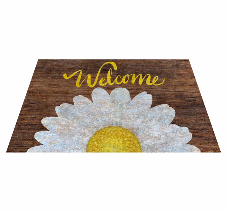 Alfombra vinilo bienvenida con girasol - TenVinilo