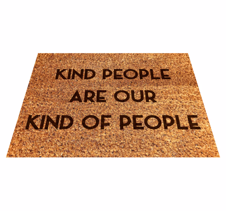 Alfombra vinílica recibidor gente amable bienvenida - TenVinilo