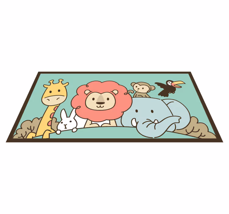 Alfombra vinílica infantil animales amigos de la jungla - TenVinilo