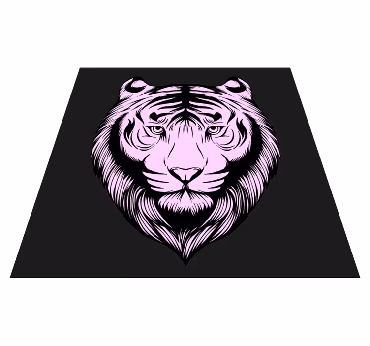 Alfombra vinílica animales feroz tigre rosa - TenVinilo