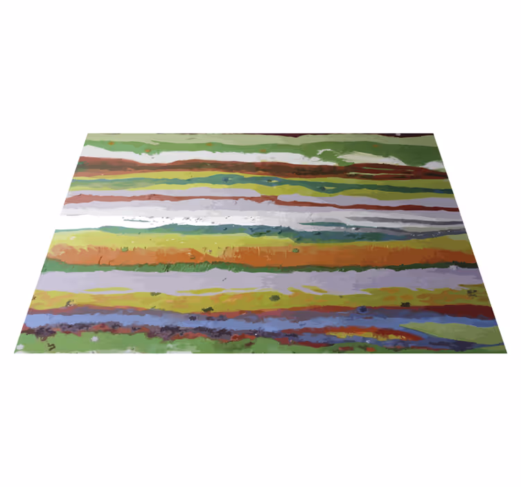 Alfombra vinílica rayas colores vibrantes pintados - TenVinilo