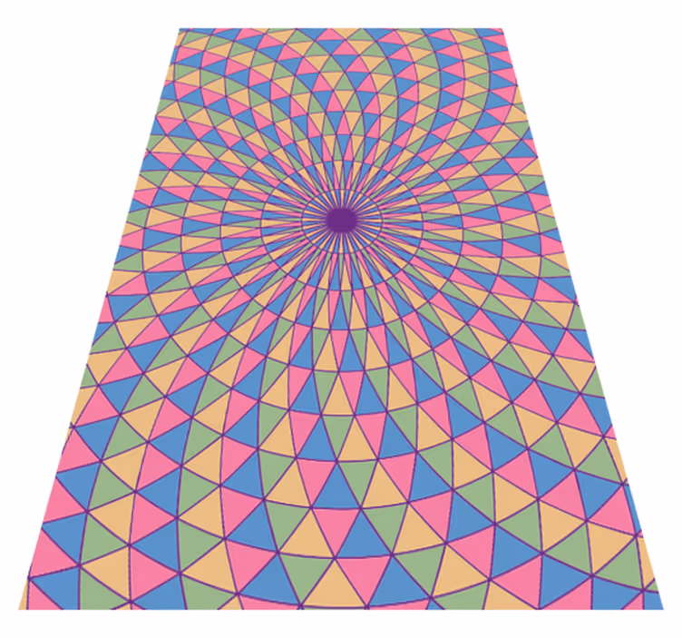Alfombra de vinilo geométrica remolinos triángulo coloridos - TenVinilo