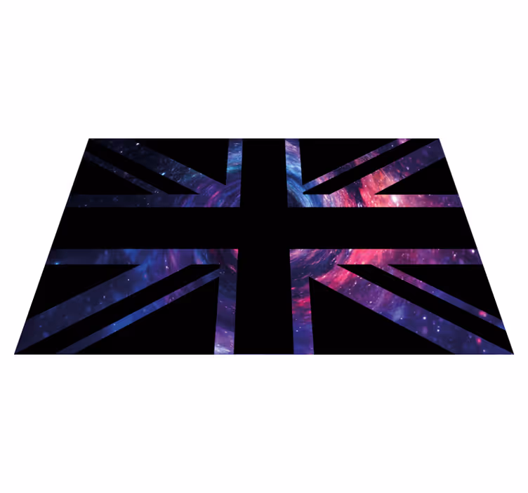 Alfombra de vinilo mapamundi union jack galáctica - TenVinilo