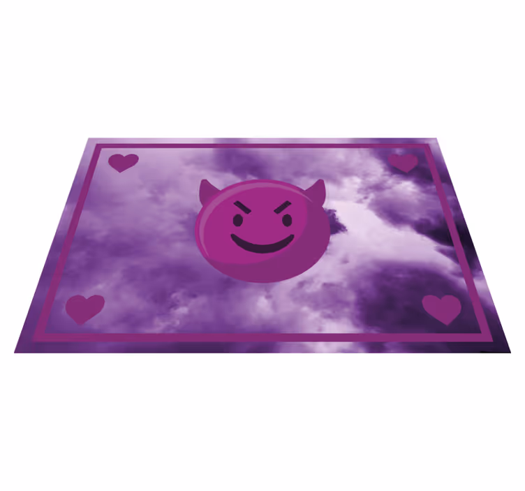 Alfombras vinílicas juvenils emoji de diablo sonriente - TenVinilo