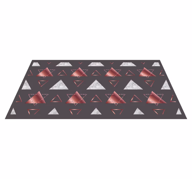 Alfombra de vinilo geométrica triángulos rosas y grises - TenVinilo
