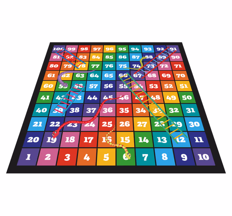 Alfombra vinílica de juegos infantil serpientes y escaleras - TenVinilo