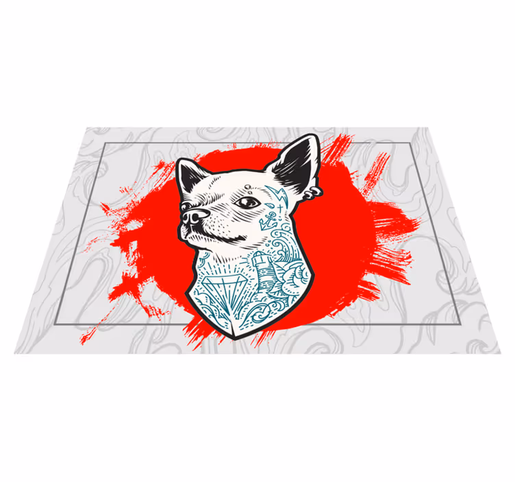 Alfombra vinílica animales retrato de perro chihuahua - TenVinilo