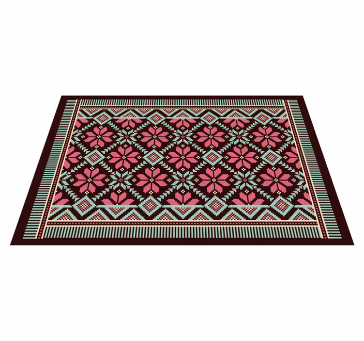 Alfombra vinílica salón inspiración floral nórdica - TenVinilo