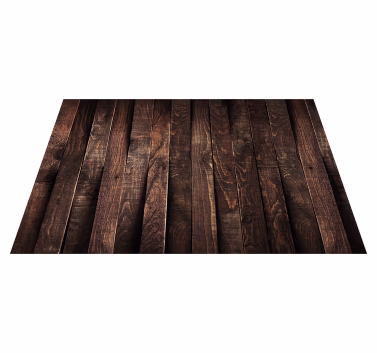 Alfombra vinílica salón tablones de madera oscura - TenVinilo