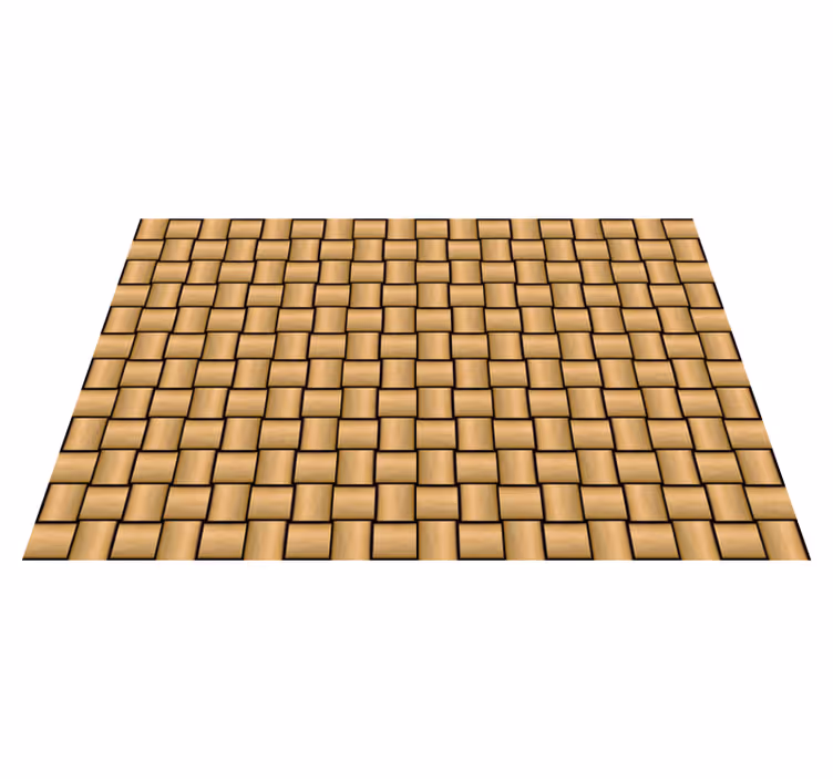 Alfombra vinílica textura madera patrón de azulejos marrones - TenVinilo