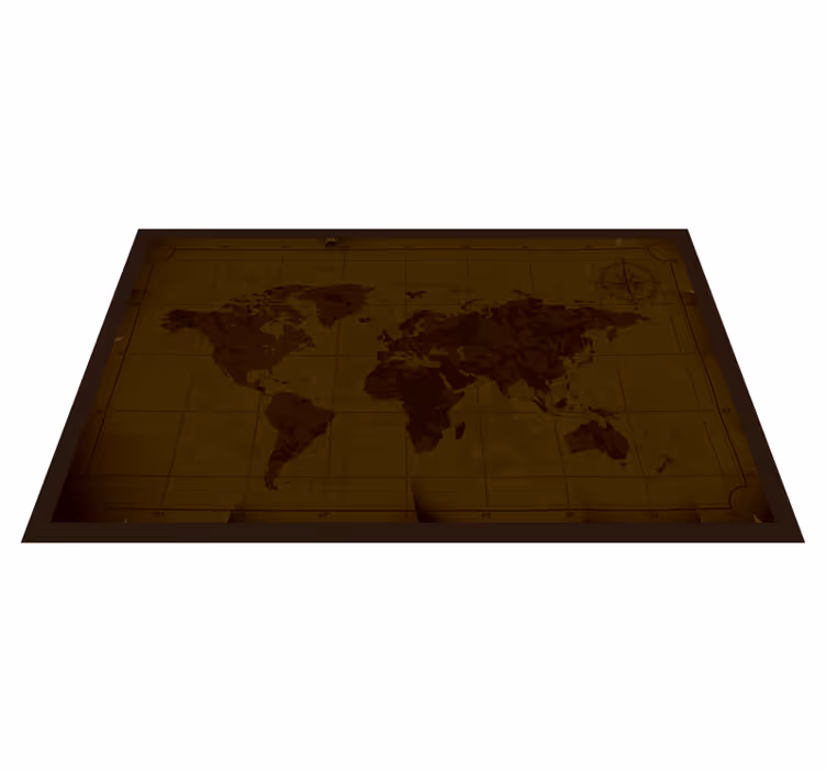 Alfombra de vinilo mapamundi diseño marrón antiguo - TenVinilo