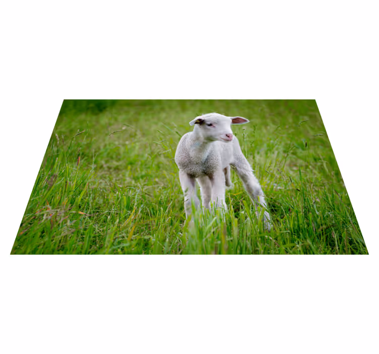Alfombra vinílica animales cordero lechal de pie - TenVinilo
