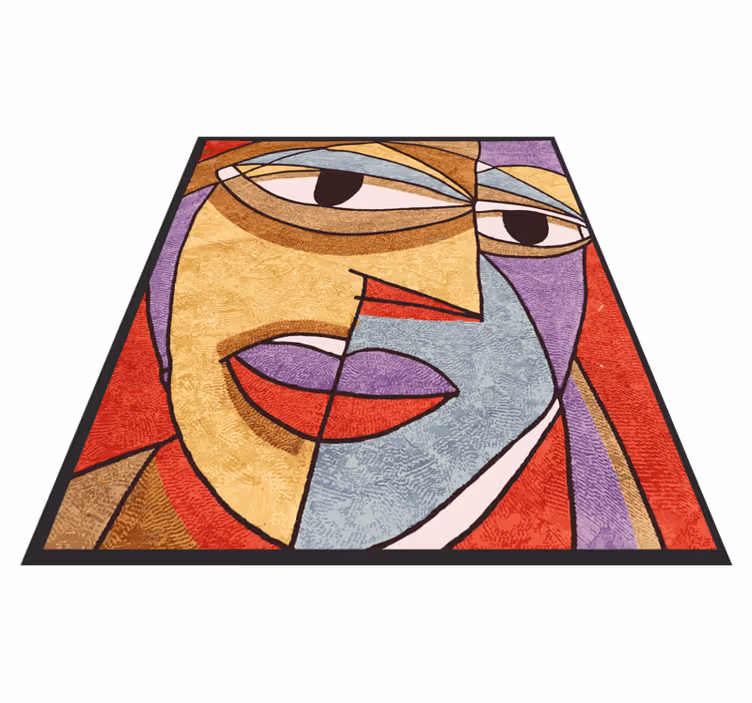 Alfombras vinílicas modernas retrato abstracto colorido - TenVinilo