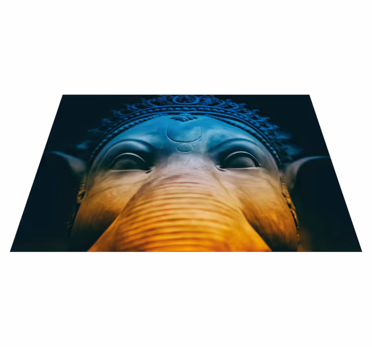 Alfombra vinílica étnica caras etéreas de elefantes - TenVinilo