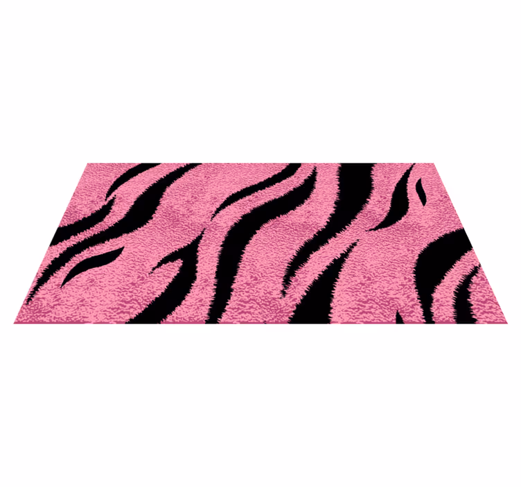 Alfombra vinílica animal print rayas de cebra rosas - TenVinilo