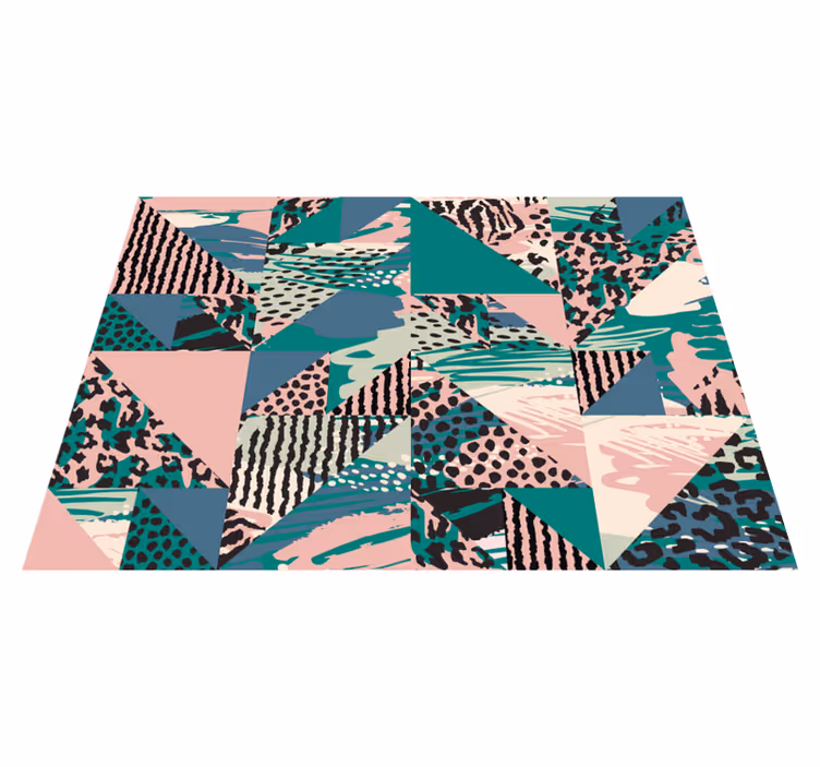 Alfombra vinílica imitación abstracciones geométricas - TenVinilo