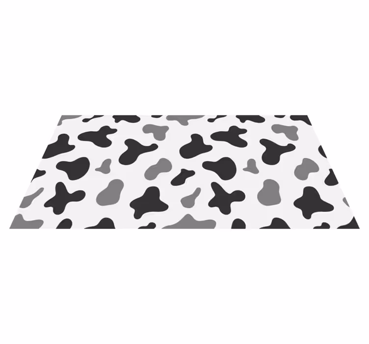 Alfombra vinílica animal print Manchas de vaca gris - TenVinilo