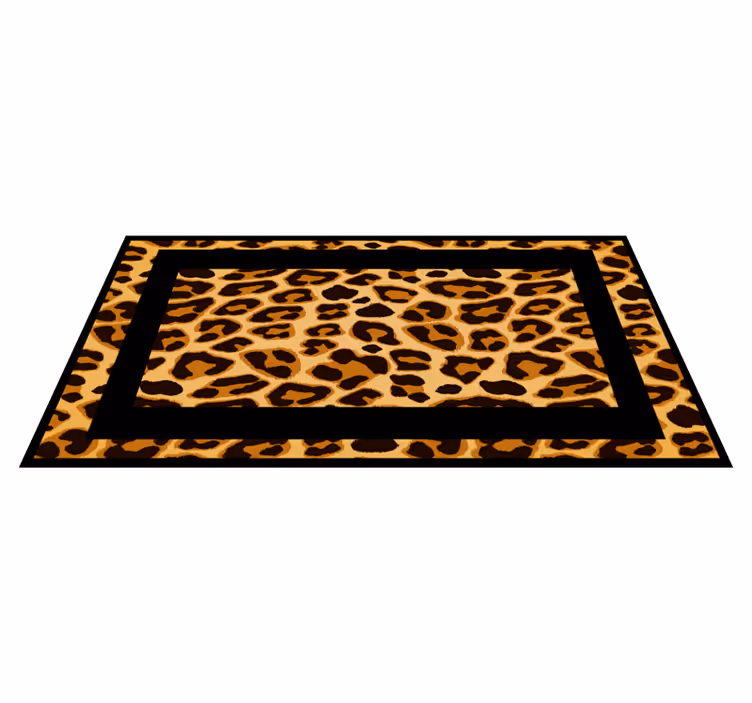 Alfombra vinílica animal print contorno de leopardo - TenVinilo