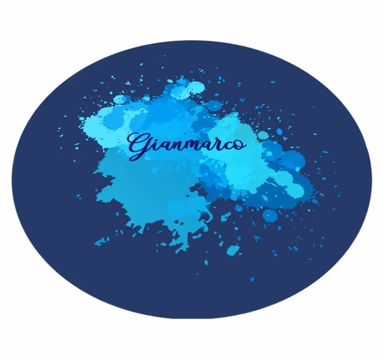 Alfombras vinílicas juvenils salpicado de azul con nombre - TenVinilo