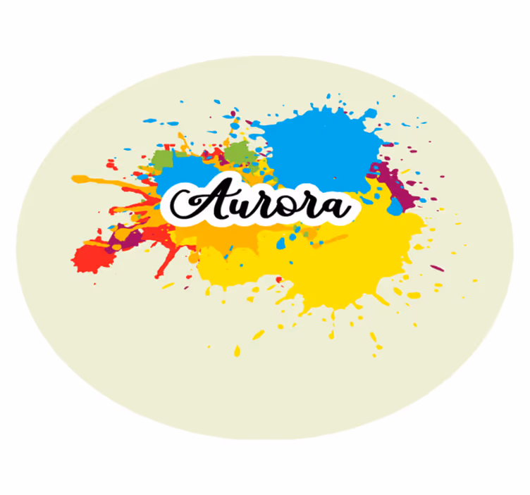 Alfombra vinílica textura ilustración salpicada con nombre - TenVinilo