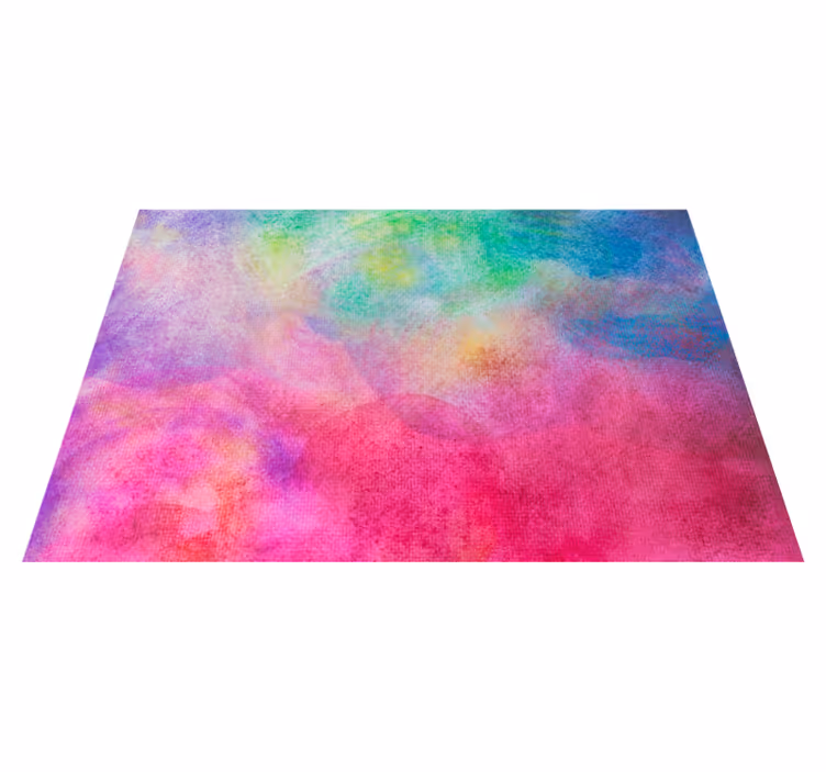 Alfombra vinílica dormitorio efecto acuarela colorido - TenVinilo