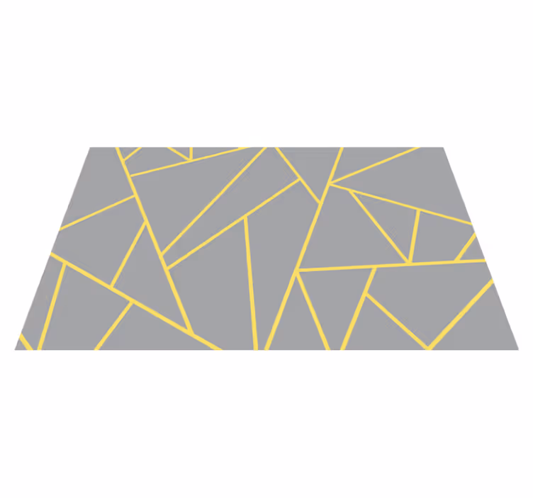 Alfombra de vinilo geométrica amarillo y gris modernos - TenVinilo