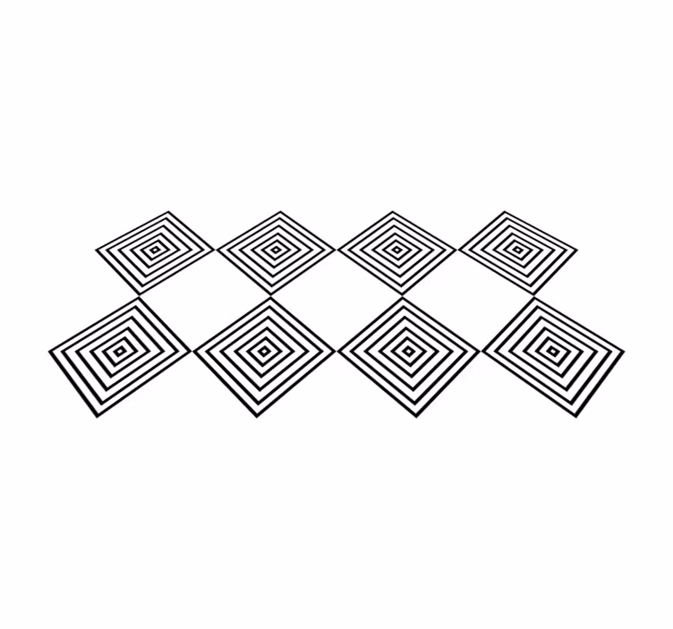 Alfombra de vinilo geométrica cuadrados concéntricos - TenVinilo