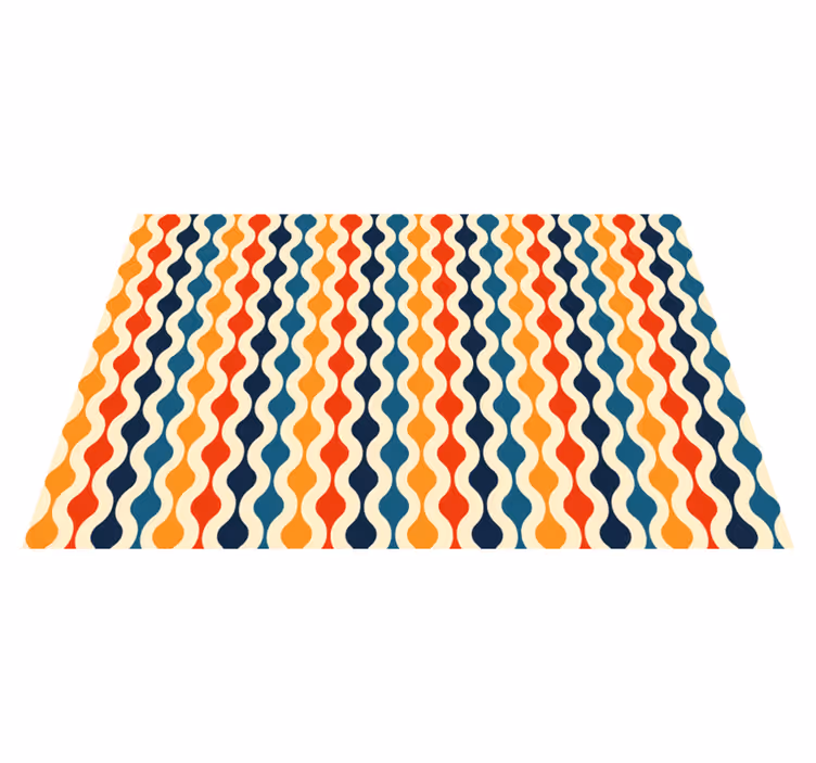 Alfombra vinílica salón ondas de color curvas - TenVinilo