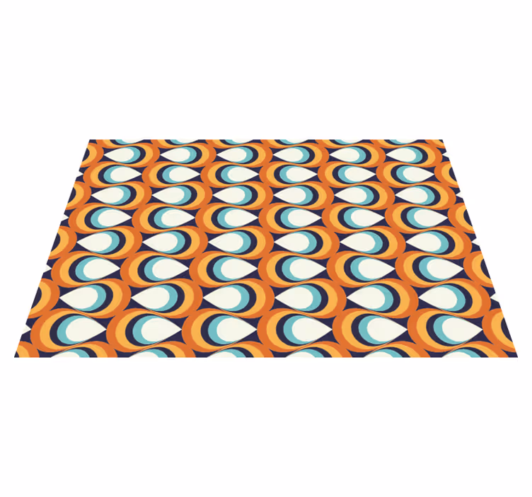 Alfombra de vinilo geométrica elemento de remolino retro - TenVinilo