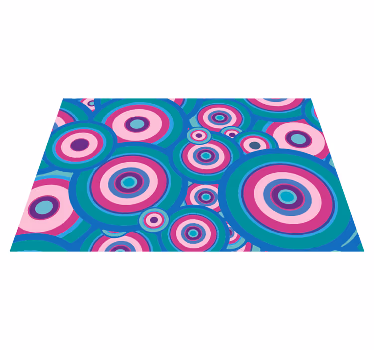 Alfombra de vinilo geométrica motivos circulares coloridos - TenVinilo