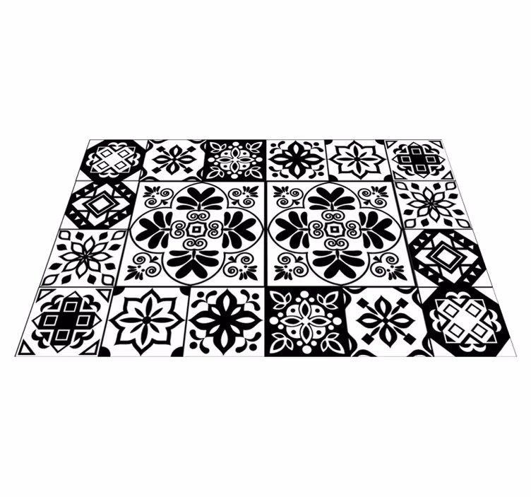 Alfombra vinílica hidráulica diseño geométrico español - TenVinilo
