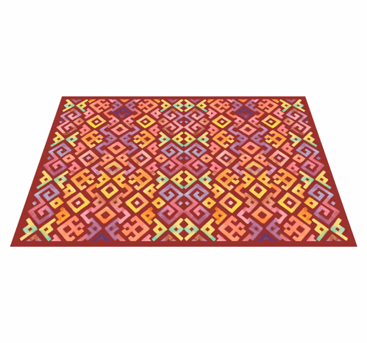 Alfombras vinílica azulejos rojos mexicanos - TenVinilo