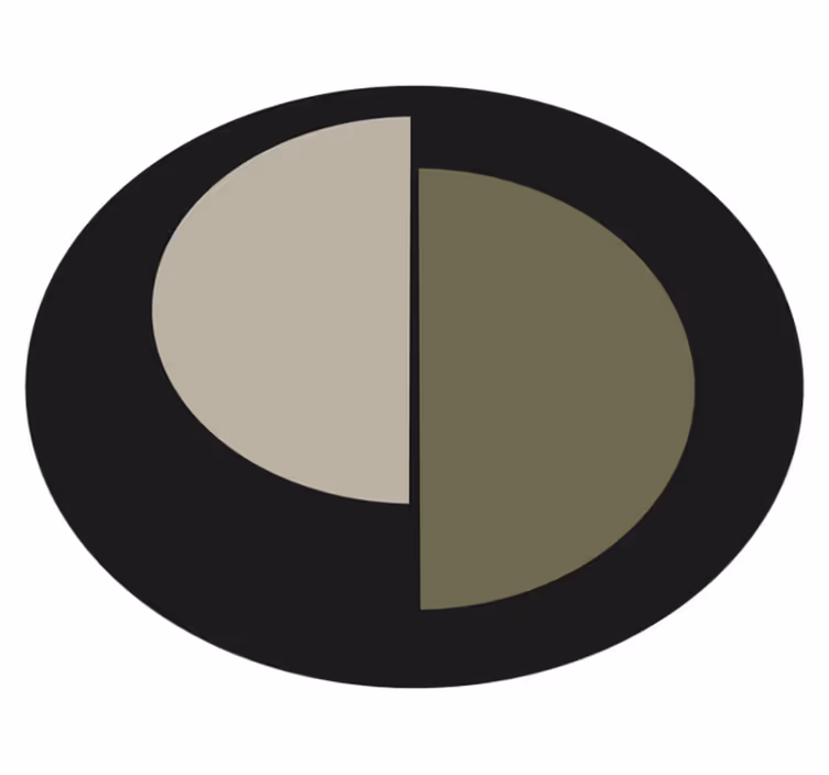 Alfombra vinílica minimalista óvalo de dos tonos - TenVinilo