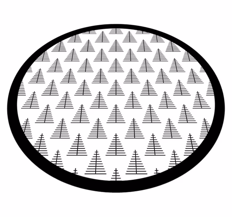 Alfombra vinílica nórdica árboles grises geométricos - TenVinilo