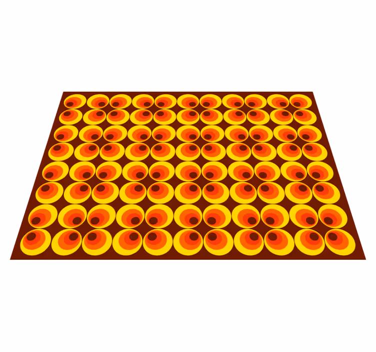 Alfombra vinílica imitación motivos redondos vibrantes - TenVinilo