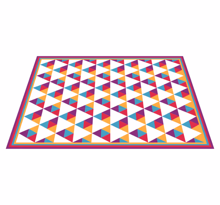 Alfombra de vinilo geométrica motivo triangular vibrante - TenVinilo