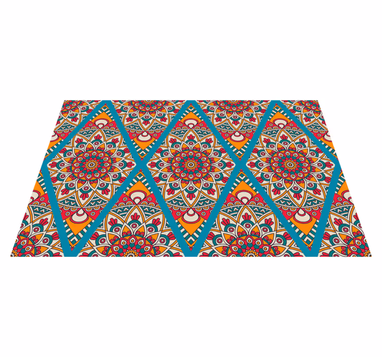Alfombra vinílica mandala concepto colorido y alegre - TenVinilo