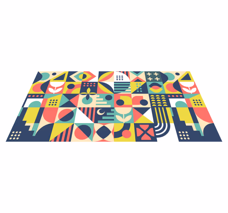 Alfombra de vinilo geométrica formas vivas - TenVinilo